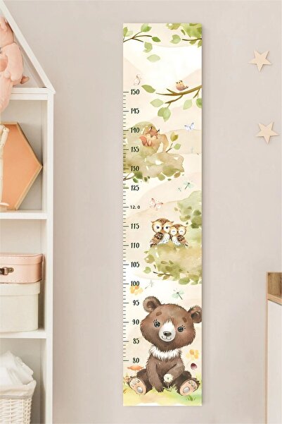 Grafikup Cute Bear Kids Room Height Meter Sticker