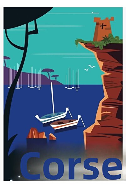 Universal La Corse Ξύλινη Διακοσμητική Αφίσα Τέχνης