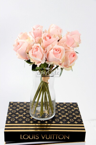 Yapay Çiçek Deposu Flori artificiale 12 buc Buchet de trandafiri premium roz