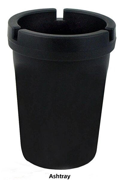 Carat Home منفضة سجائر بلاستيكية عديمة الرائحة لوح أسود قطعة واحدة