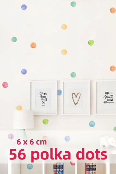 MSticker Autocolant de perete pentru camera bebelușului pentru copii cu modele de buline colorate