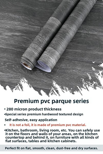 Technojet Premium Textured Hardwood Pattern Floor - Kitchen, Wall and Cabinetcovering 60Cmx300Cm