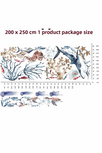 KT Decor Underwater World Shark's Diary Wall Sticker Set