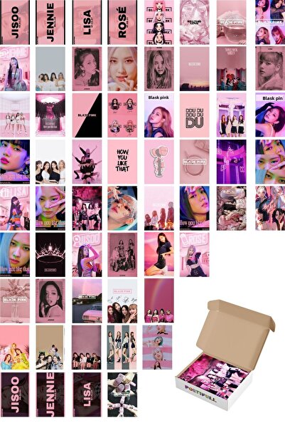 Postifull Σετ αφίσας τοίχου Blackpink - 60 τμχ, 10cm*15cm, Αυτοκόλλητο πίσω κ...