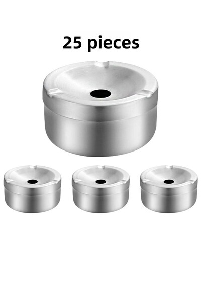 Falconetti 25 Pieces 10 cm Cafe Restaurant Round Ash Tray with Lid - Ashtray Cin898By