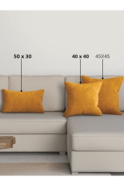 Perle غطاء وسادة رمي بلون الزعفران من سلسلة Home Daily