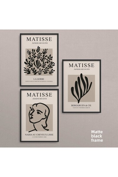 HOMEPACK Black Laminated Frame Set 3 Piece Painting Hpn020