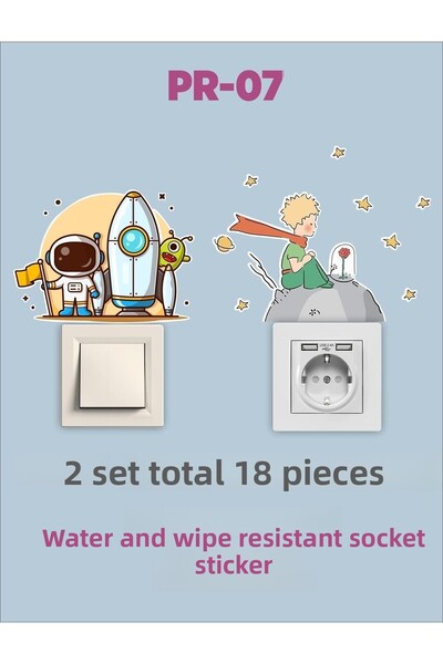 ENGINPRINT Σετ αυτοκόλλητων διακόπτη πρίζας τοίχου παιδικού δωματίου