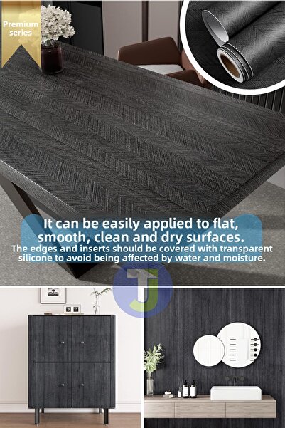 Technojet Premium Textured Herringbone Patterned Kitchen Wall Cabinet - 60Cmx300Cm