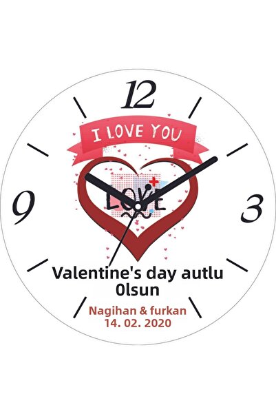 ART HEDİYE Ceas de perete din sticlă reală bombată cu dragoste pentru Ziua În...