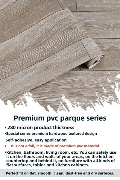 Technojet Premium Textured Hardwood Pattern Floor - Kitchen, Cabinet, and Duvet Covered, 60Cmx100Cm
