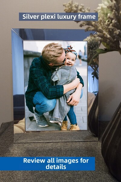 yhfoto 10 Τεμάχια 20x20 Ασημένιος Καθρέφτης - Πολυτελής Πλαίσιο Plexi - Τετράγωνο Πλαίσιο