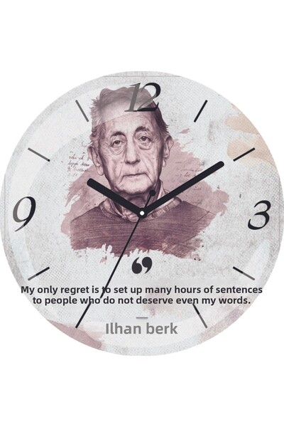 ART HEDİYE Ilhan Berk Ceas de perete din sticlă reală cu un singur regret
