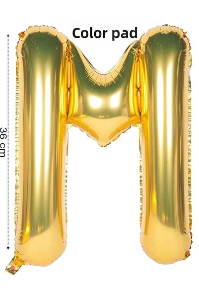 renk party Foil Balloon Letter m Helium Balloon 36 cm Gold Color - Letter m B...