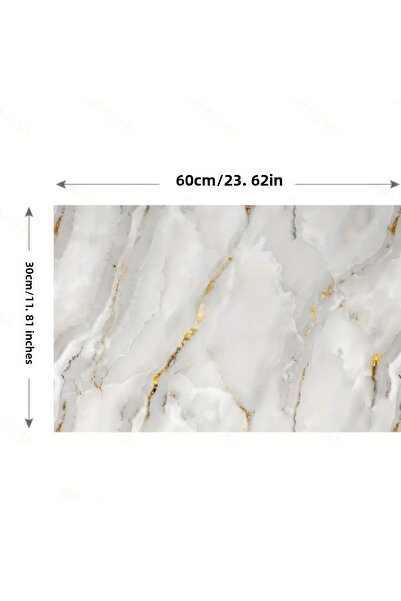 Seçkin Trend Vinyl White Marble Patterned Aluminum Plastic Wall Sticker