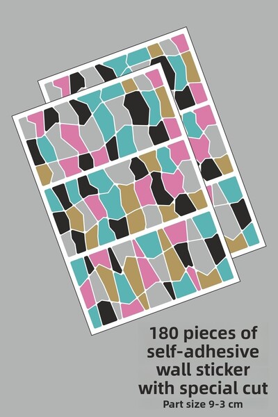 ENGINPRINT Set de autocolante de perete cu model de piatră terrazzo, 180 de piese