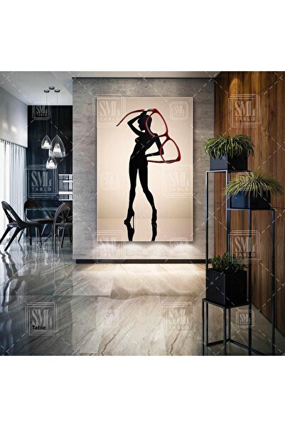 SML TABLO Model de pictură pe pânză cu cadru optic pătrat, cu detalii în aur ...