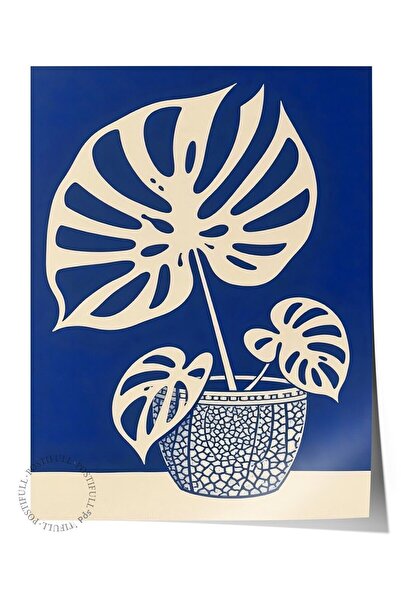 Postifull Poster de perete fără încadrare, plantă albastră, ilustrație, poste...