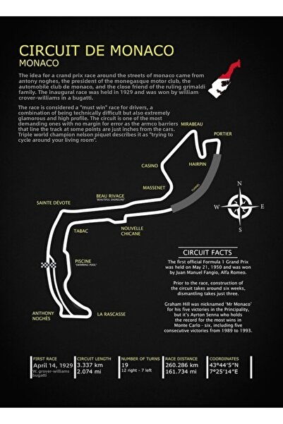 Universal Διακοσμητική ξύλινη αφίσα Circuit De Monaco