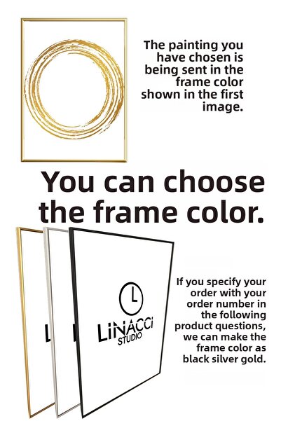 Linacci Set de pictură pe sticlă cu poster spiritual cu cadru metalic alb unic