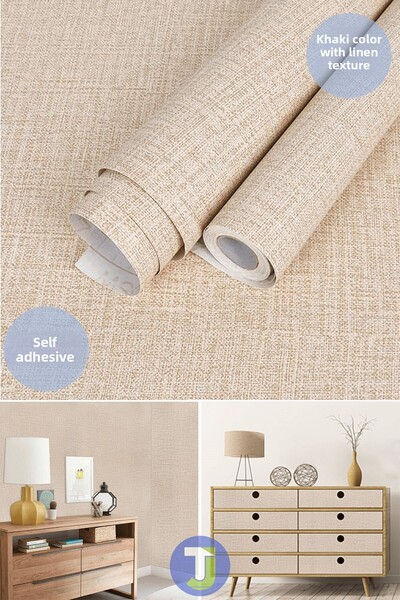 Technojet Self Adhesive Linen Look Kitchen Bathroom Countertop Wall Cabinet Table Covering 60X300cm