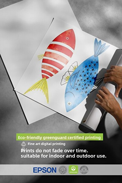 Postifull Black Framed Poster, Colorful Fish, Illustration, Colorful Color Poster, 2025 Summer Selection, No:1096