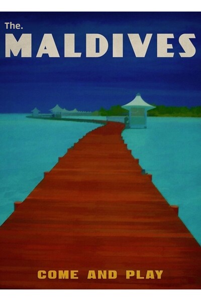Universal Poster decorativ din lemn Maldives Tropical Paradise