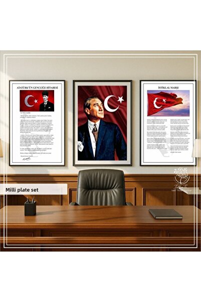 Tablomtr Ψηφιακό τυπωμένο μεταλλικό πλαίσιο Real Glass 3-Pece Τραπέζι - Σετ Ε...