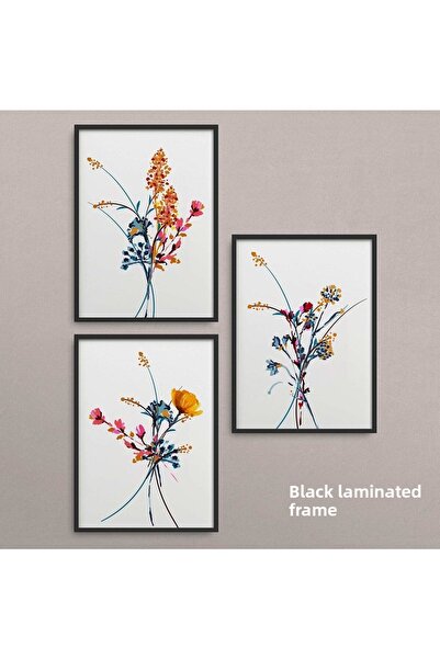 HOMEPACK Комплект от 3 картини с черна ламинатна рамка Hpn062