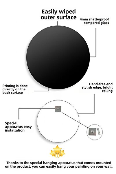 TAULART Abstract Red Layout Design Unbreakable Luxury Glass Table Round Glass Table Home Gift