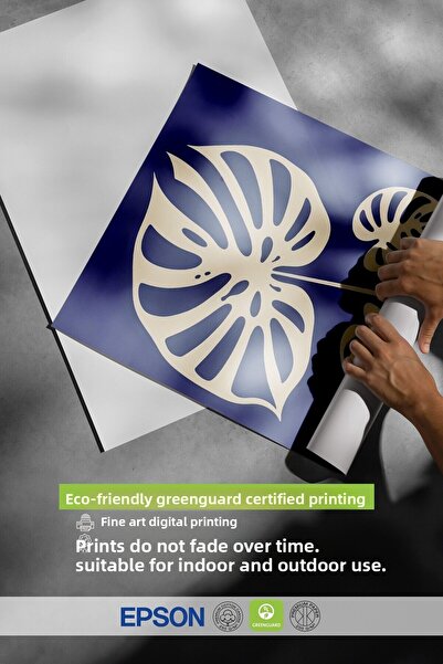 Postifull Black Framed Poster, Blue Plant, Illustration, Blue Color Poster, Summer Selection 2025, No:109591