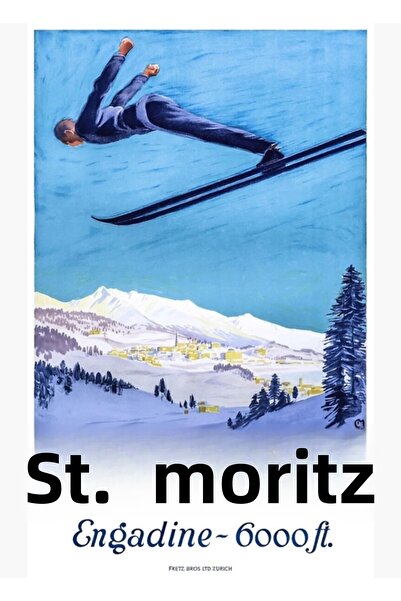 Universal 1928 St. Moritz Skating cu caiac Elveția Poster de călătorie Tablou...