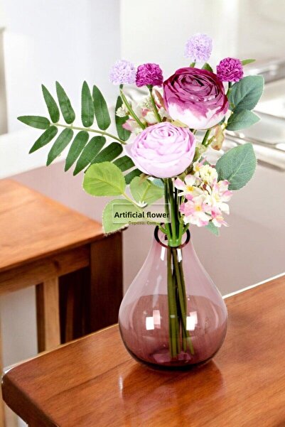 Yapay Çiçek Deposu Изкуствени цветя Висококачествени карамфили Божури Рози Букет 40 см Сушени рози