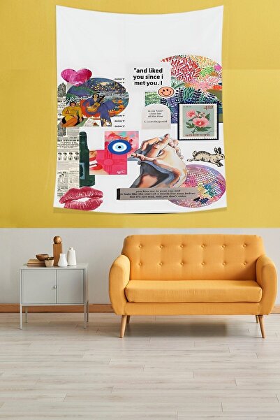 farbala Tapiserie de perete din țesătură rezistentă la pete cu tematică Love Love