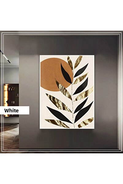 Harikabirev HARİKABİREV | MODEL BOHEM AUR-NEGRU CU FRUNZE | TABLA DE STICLA TEMPLATA CU CADRU, SIMPLE, VERTICALA