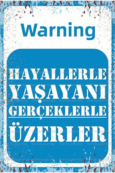 Hayat Poster Living with Dreams Lives with Facts Funny Saying Signs Warning S...