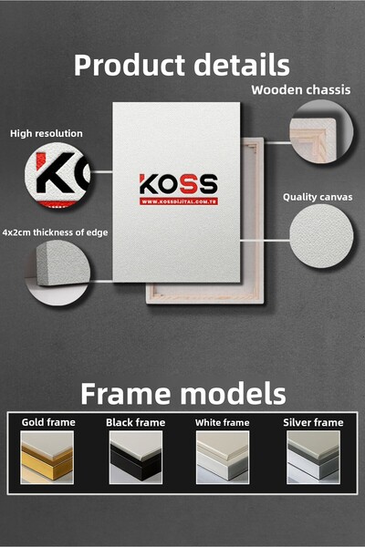 KOSS Dijital Pictură decorativă orizontală pe pânză cu tematică cyberpunk, sc...