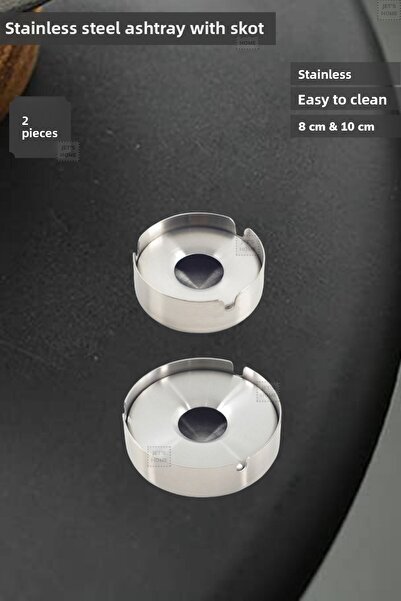 Jet's Home Σετ 2 Τασάκι Scotch Ash Tray από ανοξείδωτο ατσάλι Τασάκι τσιγάρων...