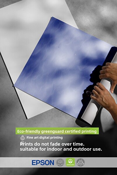 Postifull Black Framed Poster, Woman with White Hair, Photo, Blue Color Poster, Summer Selection 2025, No:109609