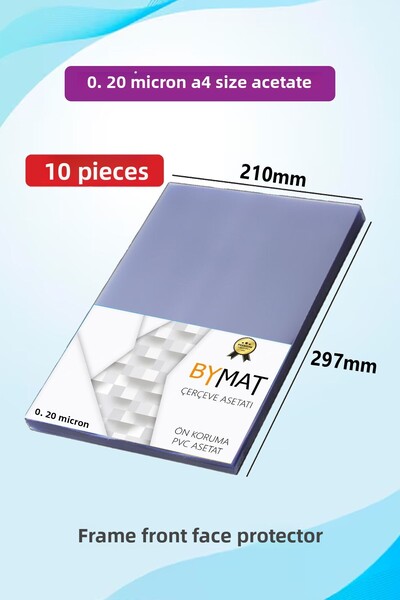 Bytwo 21x30 Cm PVC - Protectie pentru cadru A4 - 10 protectoare foto - Acetat 0,20 microni