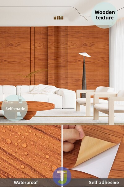 Technojet Αυτοκόλλητο Ξύλινο Look Κουζίνα Μπάνιο Πάγκος Τοίχου Ντουλάπι Τραπεζιού 60X300cm