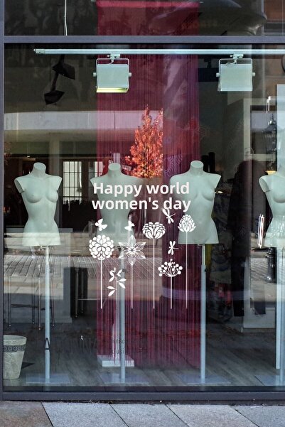 New Jargon Autocolant pentru vitrină din sticlă cu flori de la jos în sus și ...