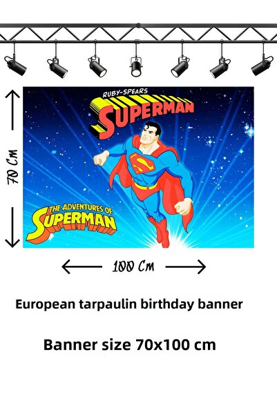 snowparty Πανό γενεθλίων με θέμα τον Σούπερμαν