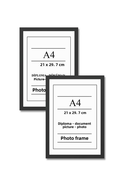 UON A4 Frame Black 21x30 Diploma Document Certificate 2-Piece Flat Model Phot...