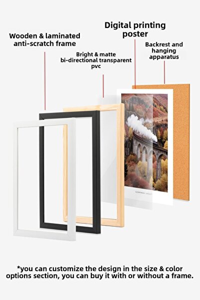 Postifull Tablou cu rama alba, pictura de perete cu design artistic, seria Comfort de Anul Nou NR:108744