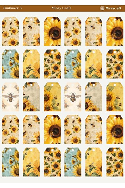 MirayDesign 1 autocolant tematic floarea-soarelui – 12x17 cm pentru album de ...