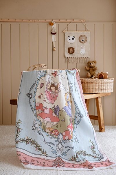 Atelier Babbi 100% Cotton Muslin Baby Blanket and 3-Piece Diaper Set - Fairy Tale