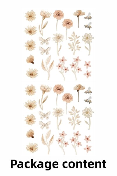 Grafikup Σετ αυτοκόλλητων τοίχου Boho Meadow - Απαλό πολύχρωμο αυτοκόλλητο τοίχου Meadow