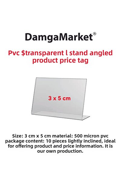 DamgaMarket 10 τμχ PVC διαφανές ετικετοθήκη 3x5 cm Πόδι γωνιακό PVC ετικετοθή...