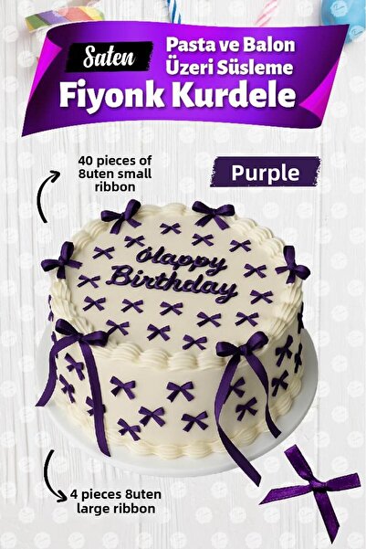 t tuğset etiket Panglică cu fundă peste balon de tort 4 bucăți panglică mare ...